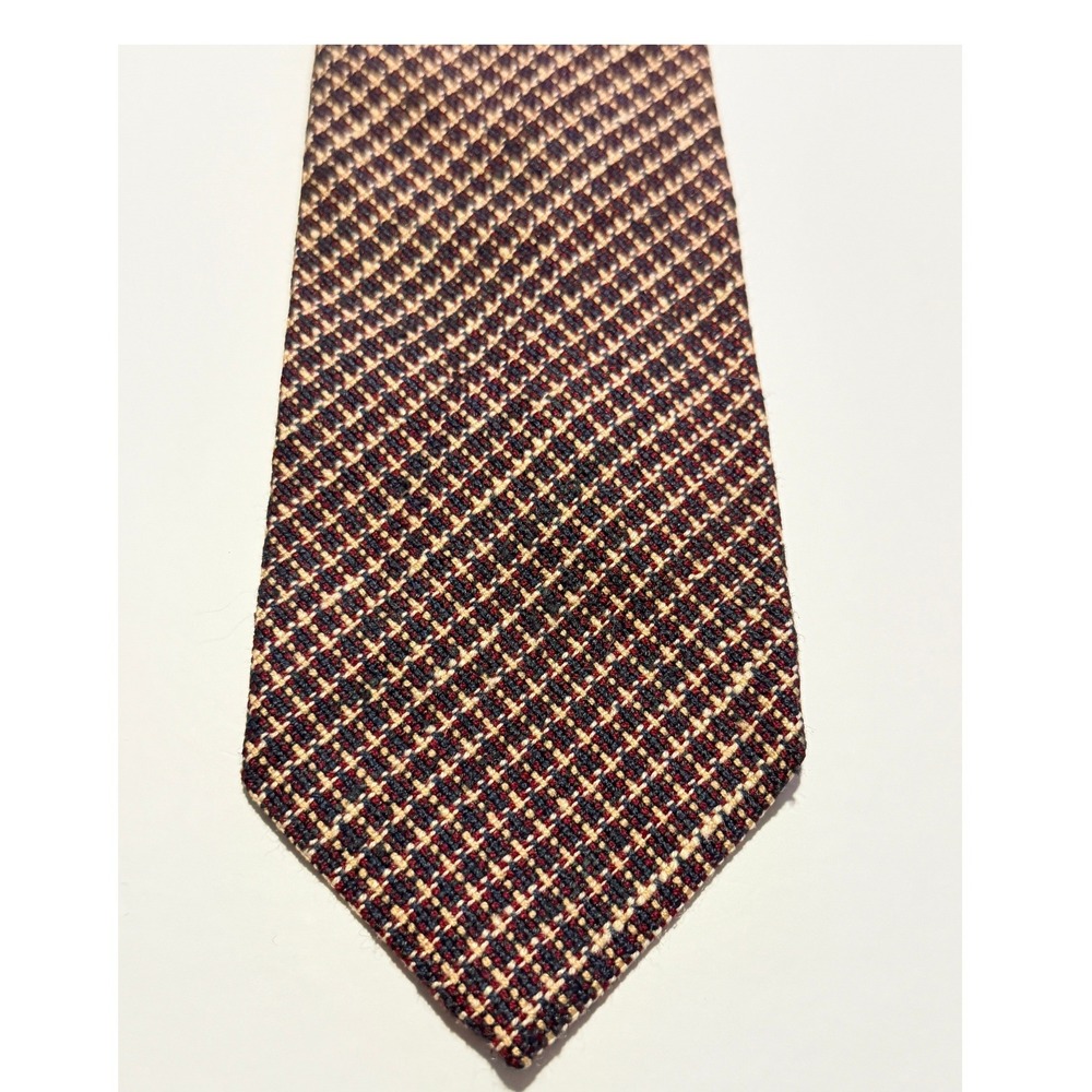 Bill Blass Necktie Silk Geometric Textured Weave Vintage 70s Classic Tie